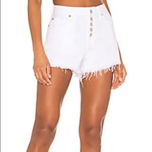 7 for all mankind white denim shorts